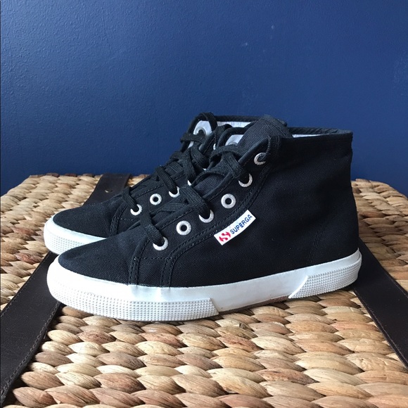 Superga Shoes - Superga Black Hightop Sneakers