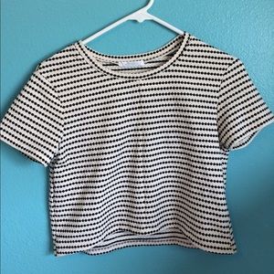 Zara black and white crop top