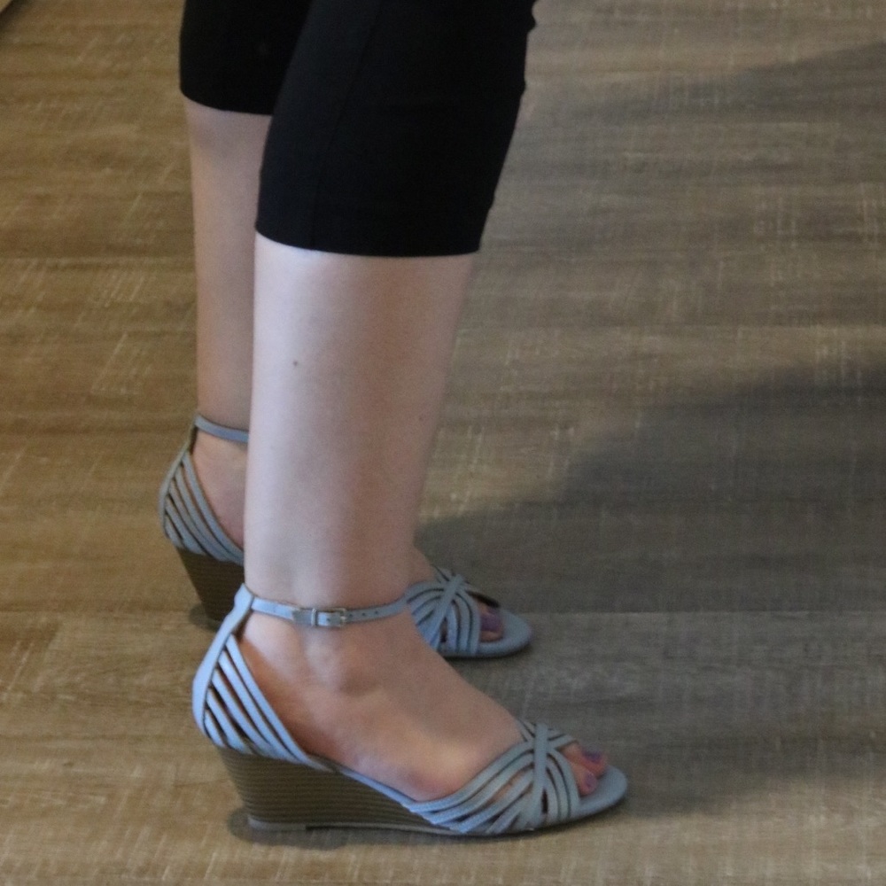 💙 Baby blue wedge sandals