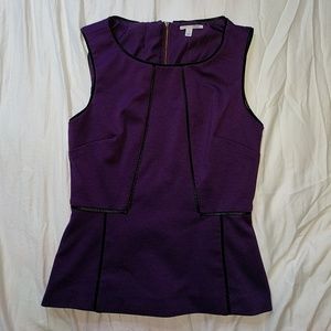 Structured Halogen Purple Sleeveless Top