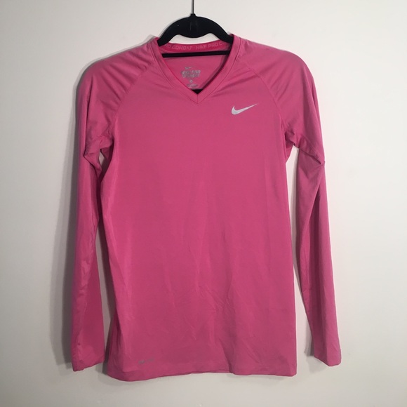 Nike Tops - Nike Pro Combat Long Sleeve Workout Top Pink
