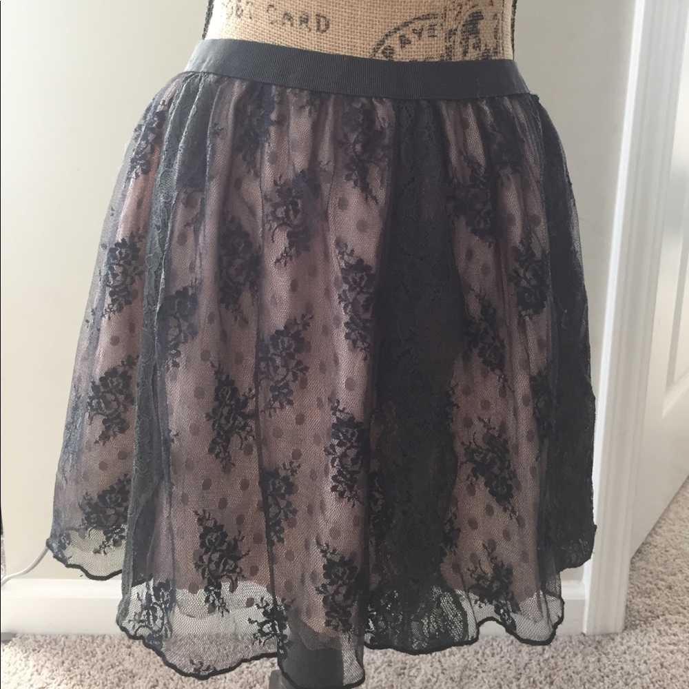 Black lace skirt