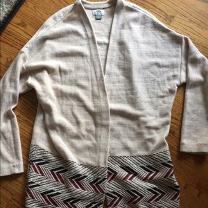 Aztec pattern maroon and black cream cardigan