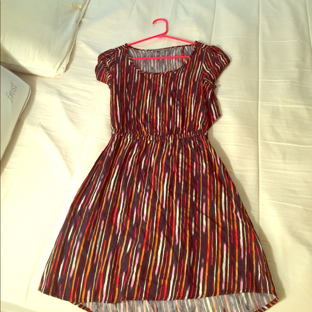 Multicolored sundress with open buttoned back