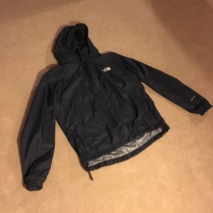 Black north face rain jacket