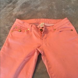 Colored jean pants .  Arden B peach color