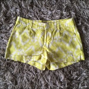 Lime Green Print Banana Republic Factory Shorts 0
