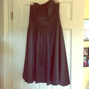 Black strapless cocktail dress