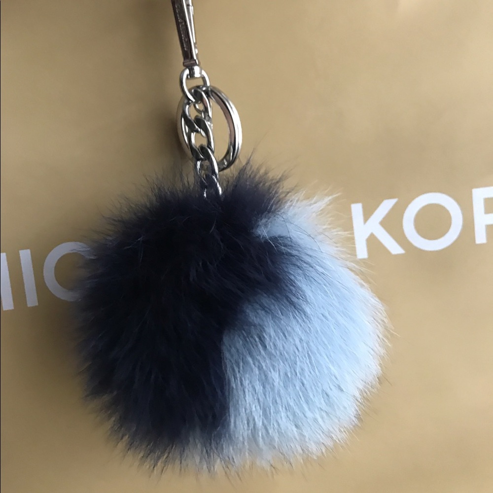 MK two-tone Pom Pom keychain