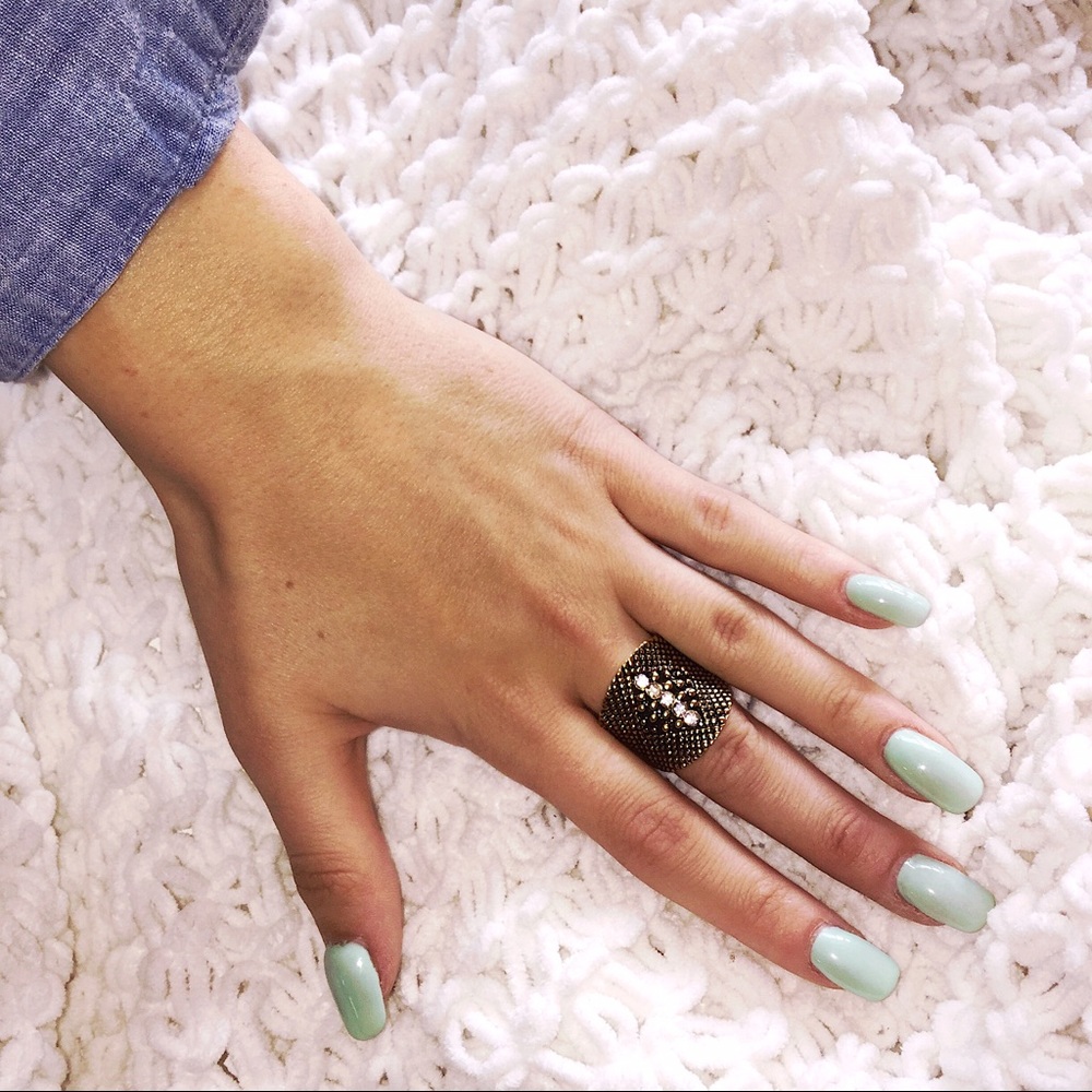 Gold and Crystal Ring (Adjustable)
