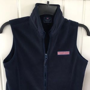 🐳 Vineyard Vines Navy  Fleece Vest Kids M 12-14