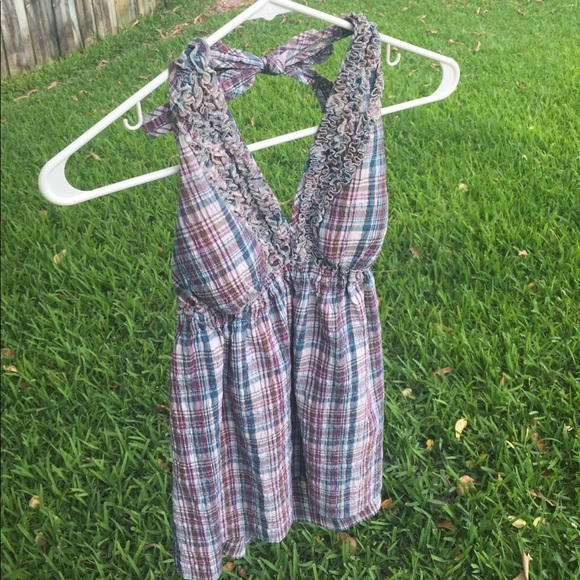 Candie's  Plaided Halter Top -Small - Picture 3 of 4