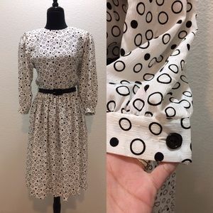 EUC Leslie Fay Vintage Polka Dots Dress Size 8P