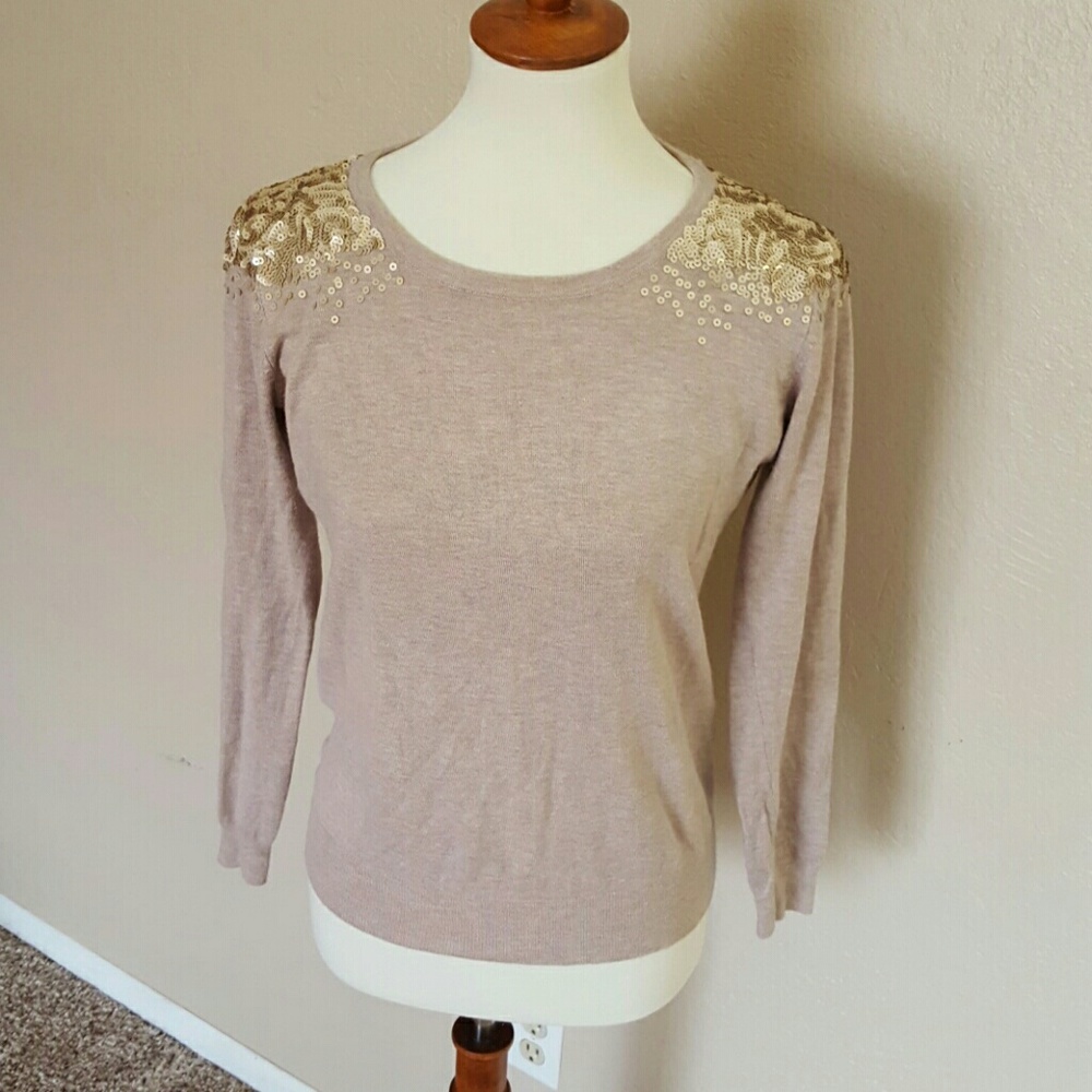 Sequin embellished knit top