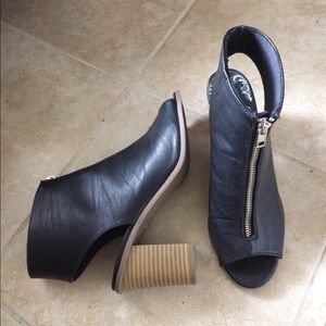 Black Faux Leather Booties