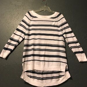 LOFT Blue and white striped top