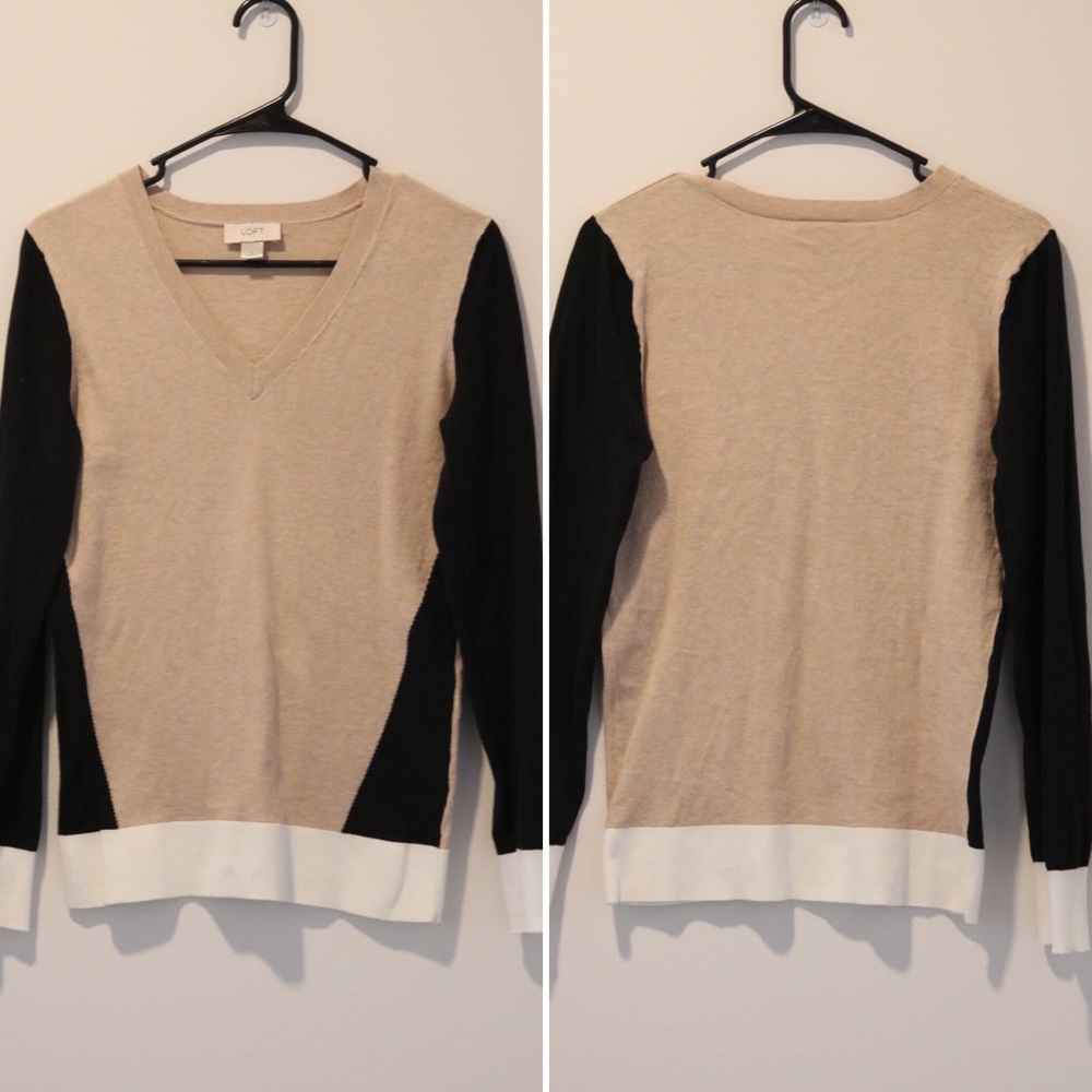 Soft color block sweater by Loft