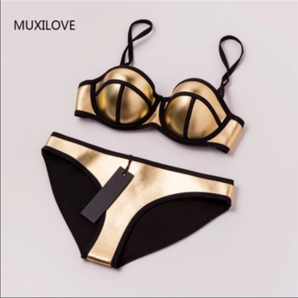 Champagne Neoprene Brakini - Muxilove - New