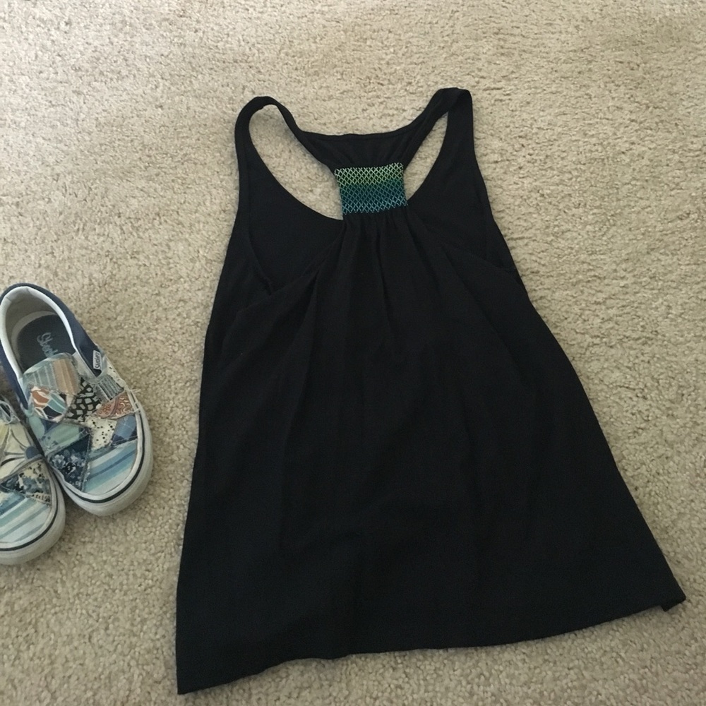 Black tank top with color block on back