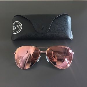 Ted Baker mirrored pink aviators w/ Ray Ban case