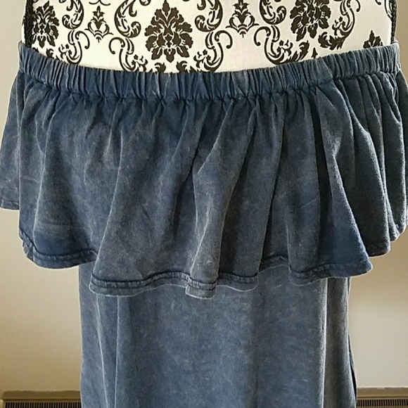 LAST INDIGO OFF THE SHOULDER SUN DRESS - Picture 2 of 6
