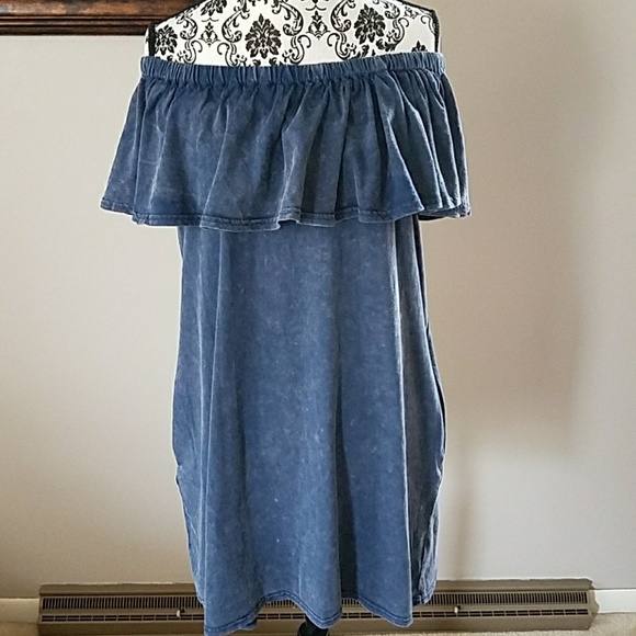 LAST INDIGO OFF THE SHOULDER SUN DRESS - Picture 3 of 6