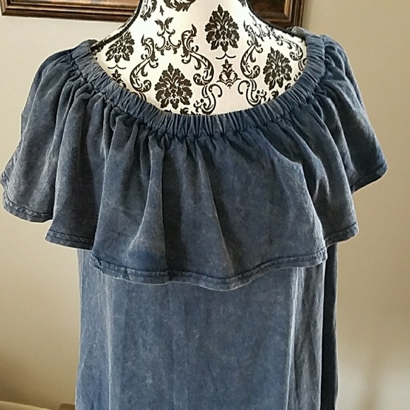 LAST INDIGO OFF THE SHOULDER SUN DRESS - Picture 6 of 6