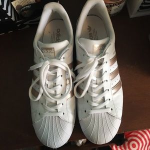 Gold and white Adidas!