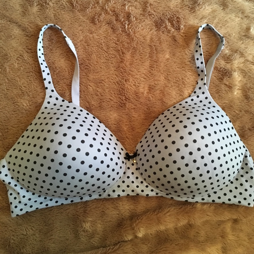 Soma Lavender and Navy Polka Dot Wirefree Bra