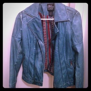 Turquoise Leather Jacket