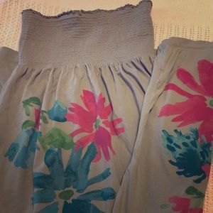 Maxi Grey and Floral print dress