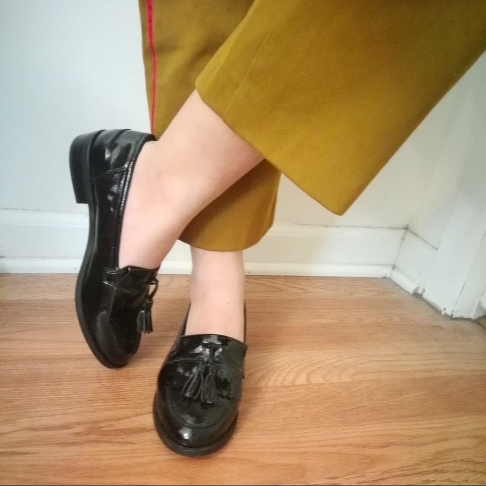 Steve Madden Black Meeks Lug Tassel Loafer