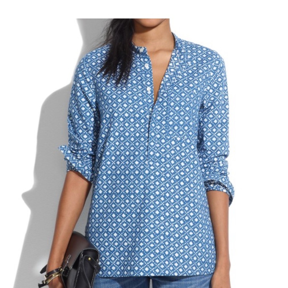 Madewell Chambray Floralstamp Popover