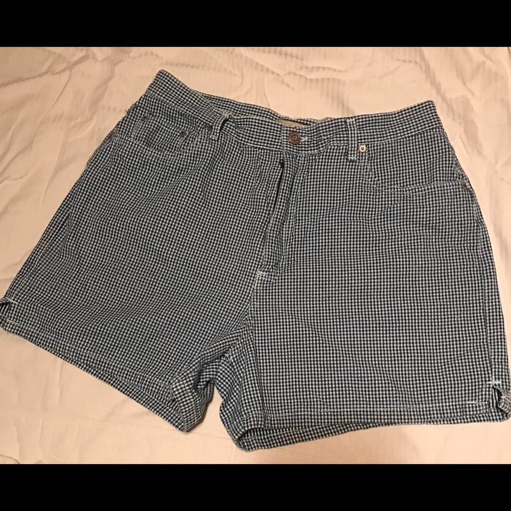 Generra Gingham Check blue & white shorts.