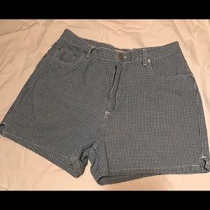 Generra Gingham Check blue & white shorts.