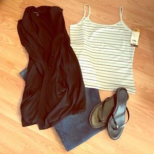 Black and White Stripped Tank/Cami