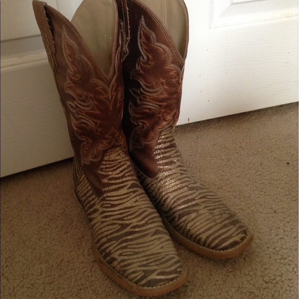 Glitter Zebra Boots