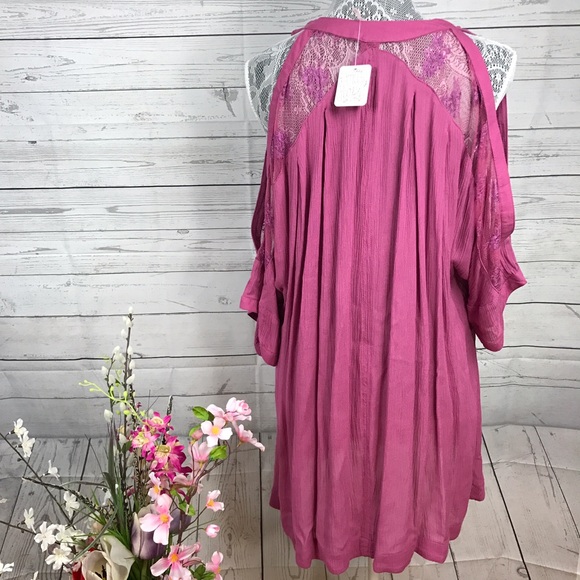 NWT Free People Cold Shoulder Top Pink - Picture 5 of 10