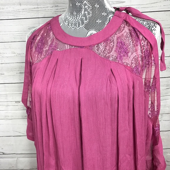 NWT Free People Cold Shoulder Top Pink - Picture 4 of 10