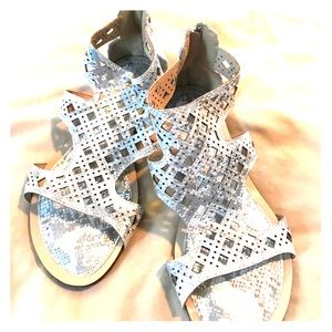 Eddie Marc Gladiator silver Sandal size 7