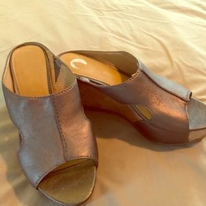 Franco Sarto wedge slide Pewter size 7.5