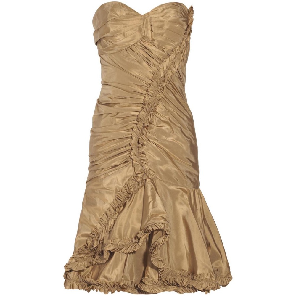 Oscar de la Renta Strapless Tafetta Gown