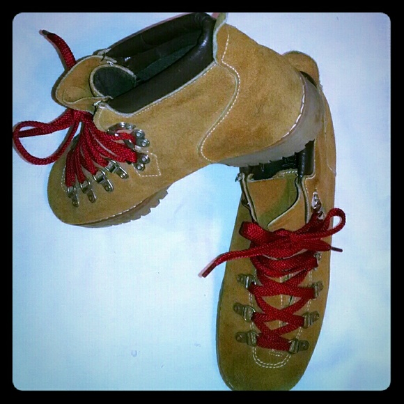 Vintage rare suede leather hiking boots shoes - Picture 9 of 12