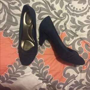 Navy suede heels