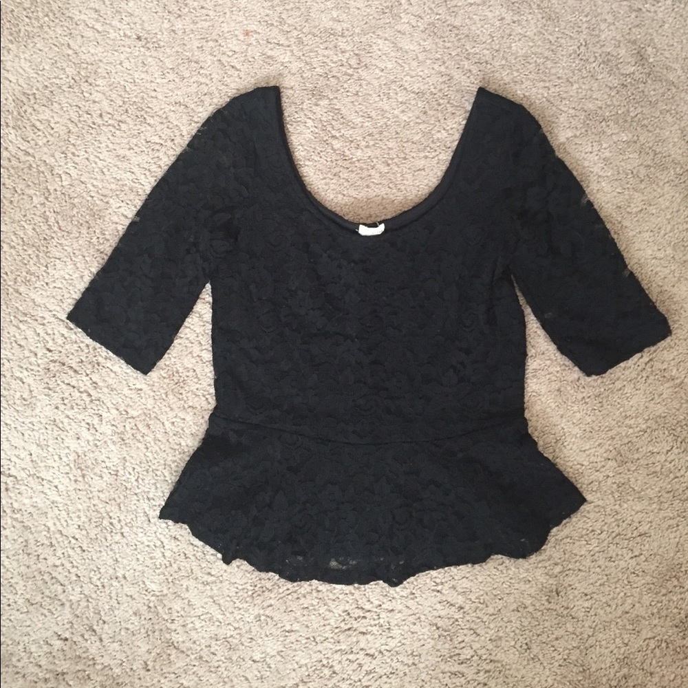 Black peplum top