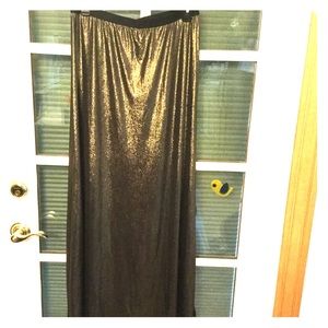 Metallic bronze maxiskirt