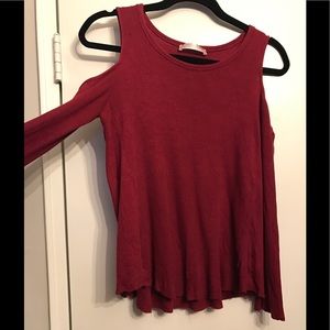 Veronica M cold shoulder waffle shirt