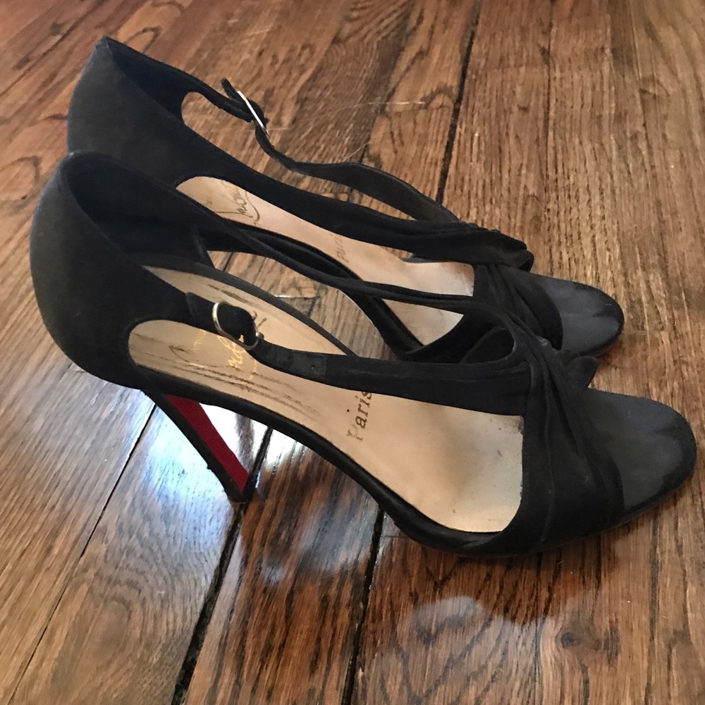 Silk black Christian louboutin heels