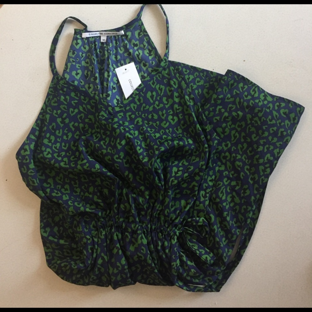 NWT Green and Blue Leopard Dress