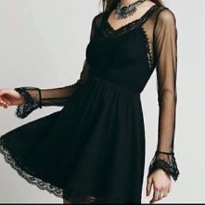 Black Victoria Lace Free People Dress NWT